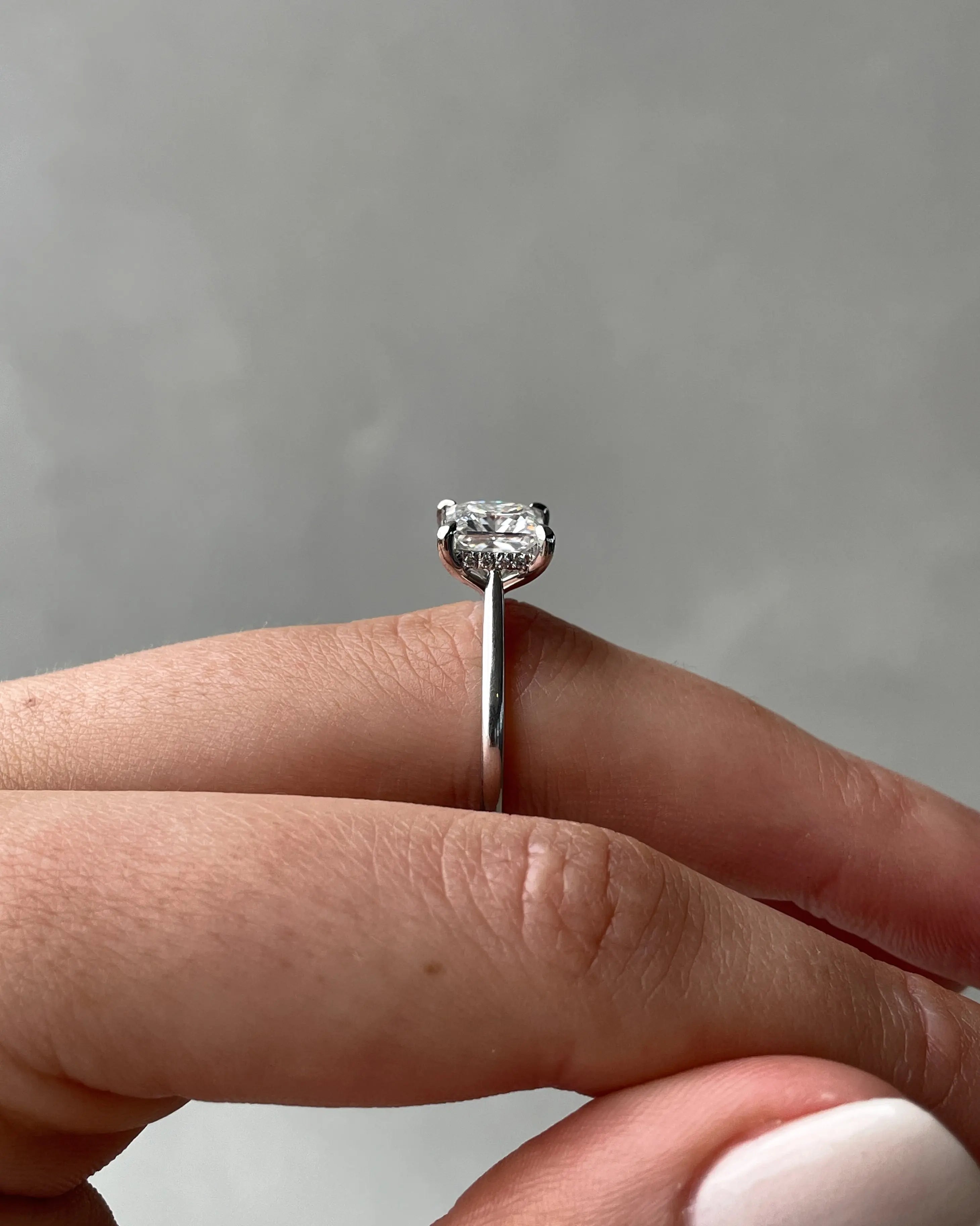 1.50ct Princess Hidden Halo D-VVS1 Lab Grown Diamond Engagement Ring