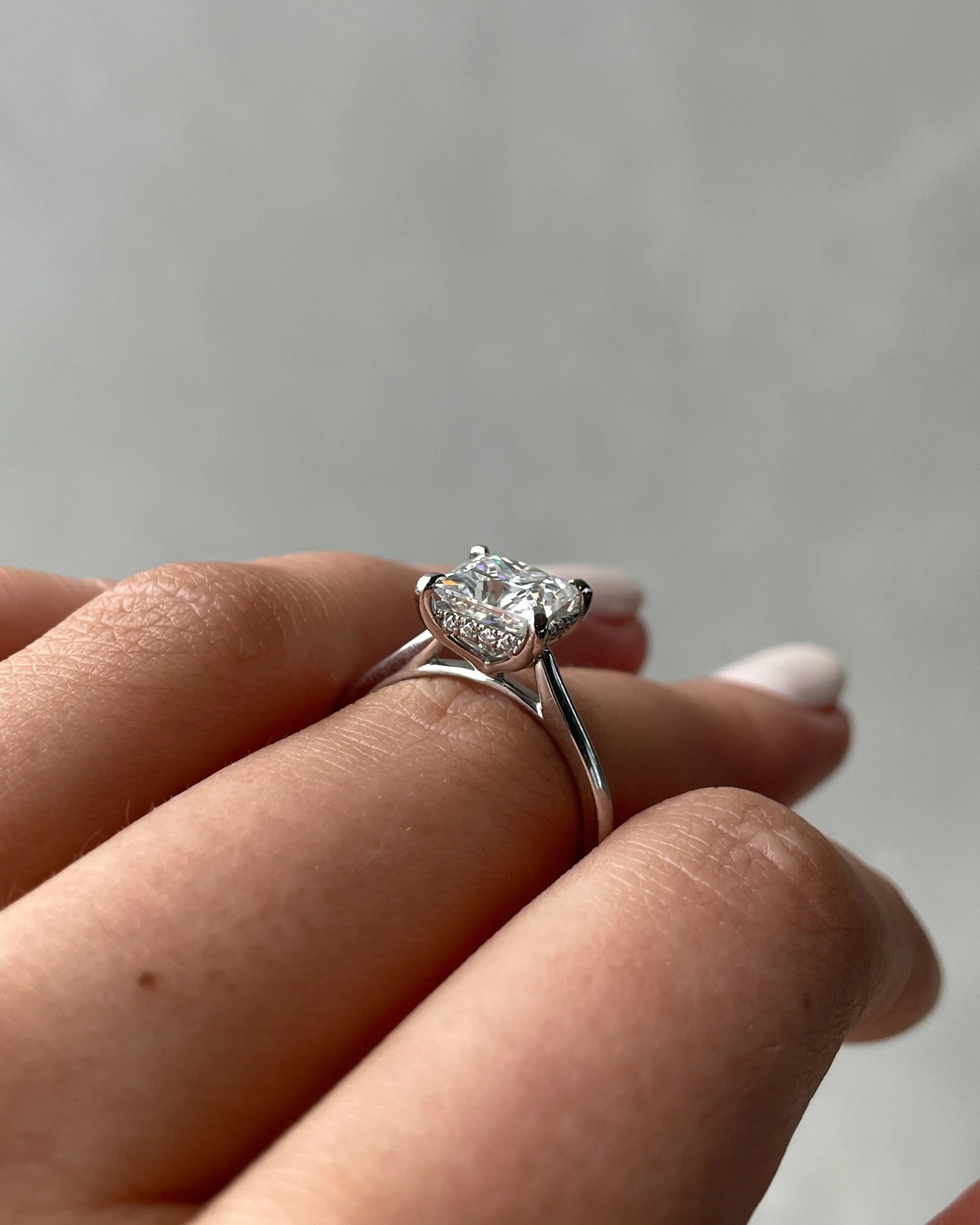 1.50ct Princess Hidden Halo D-VVS1 Lab Grown Diamond Engagement Ring