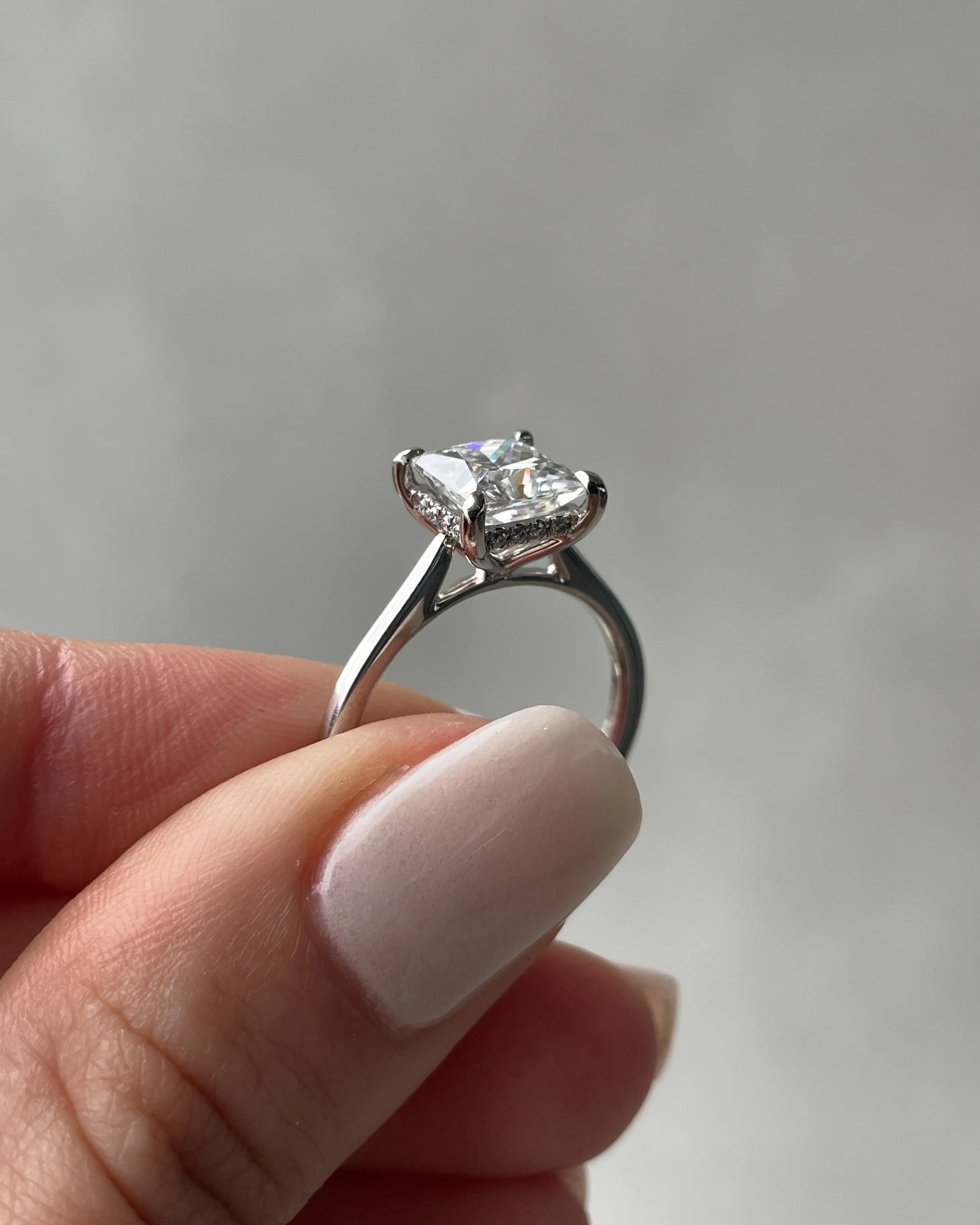 1.50ct Princess Hidden Halo D-VVS1 Lab Grown Diamond Engagement Ring