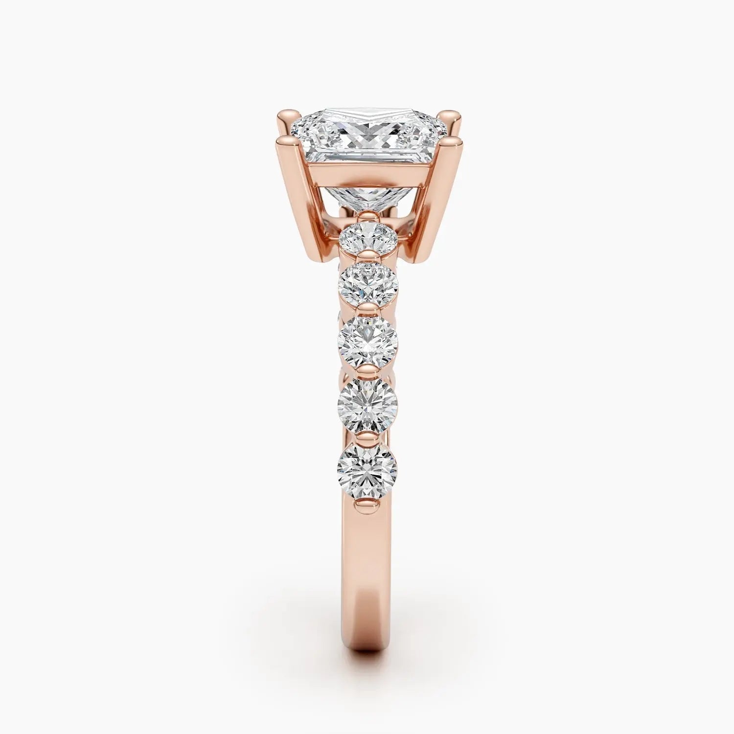 1.50 ct Princess Cut D- VVS Lab Grown Diamond Pave Engagement Ring