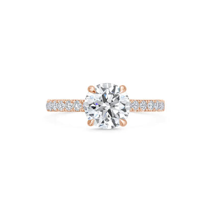 1.5ct Round F- VVS1 Lab Grown Diamond Pave Engagement Ring