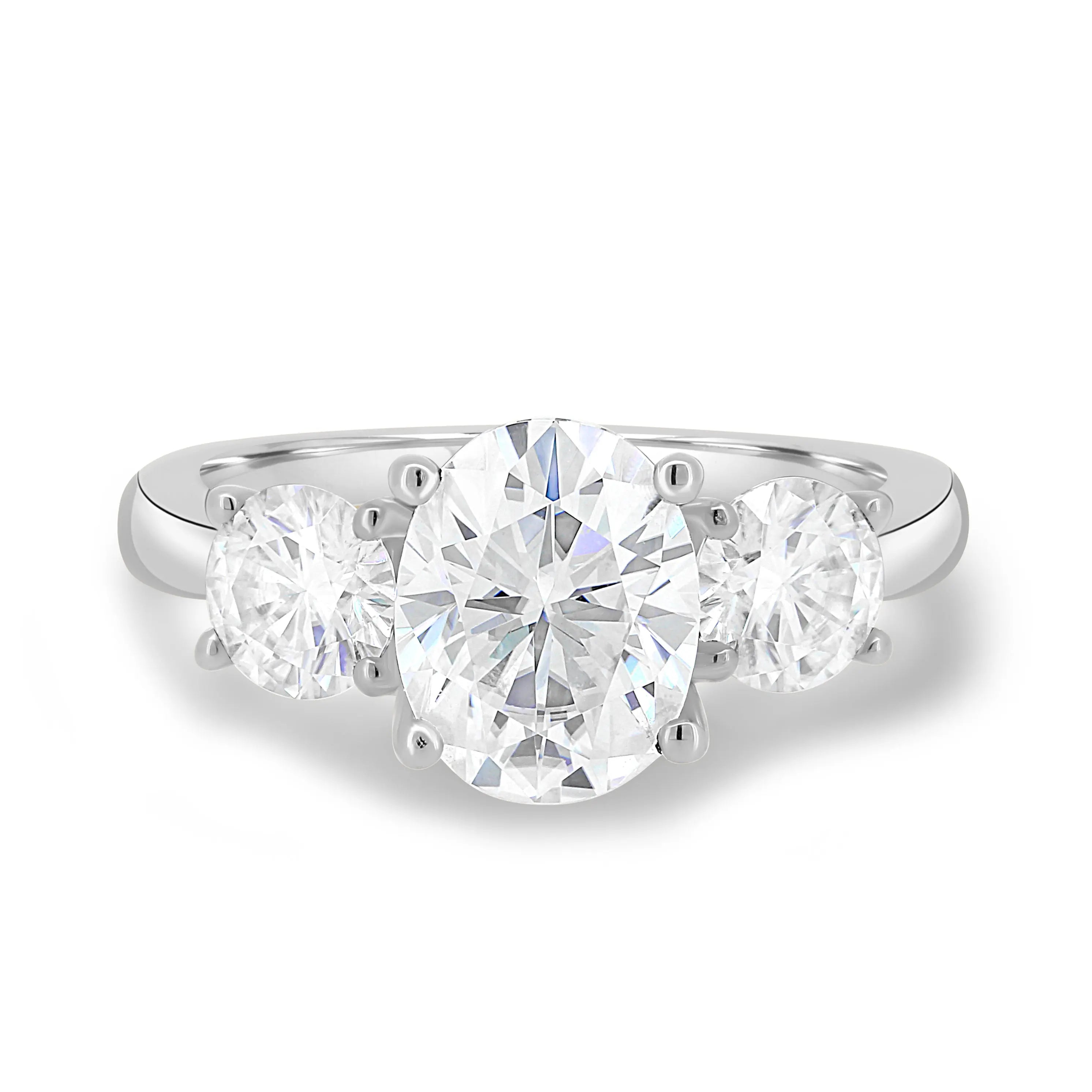 1.50 ct Oval Three Stone D-VVS Lab Grown Diamond Engagement Ring
