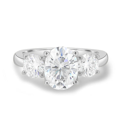 1.50 ct Oval Three Stone D-VVS Lab Grown Diamond Engagement Ring