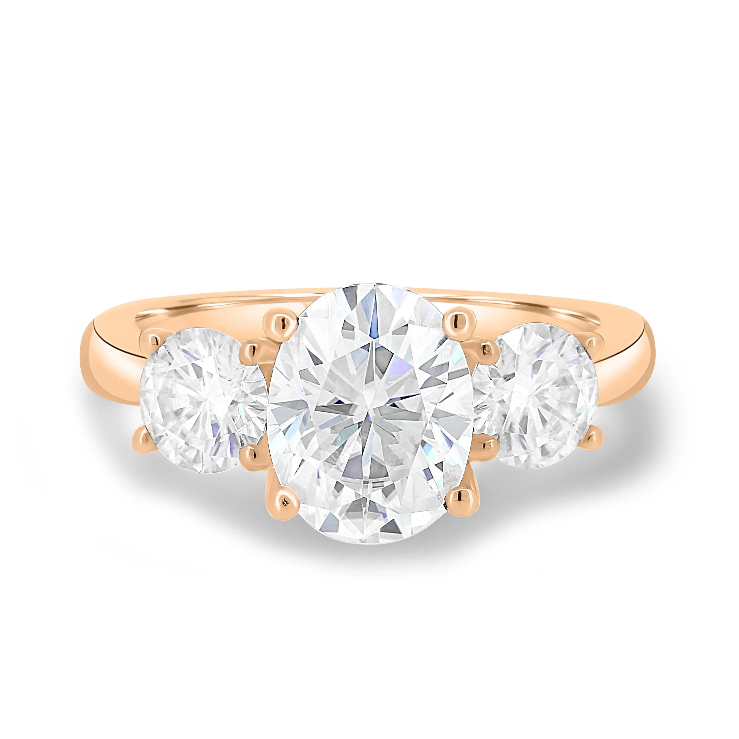 1.50 ct Oval Three Stone D-VVS Lab Grown Diamond Engagement Ring