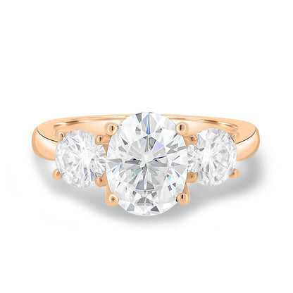 1.50 ct Oval Three Stone D-VVS Lab Grown Diamond Engagement Ring