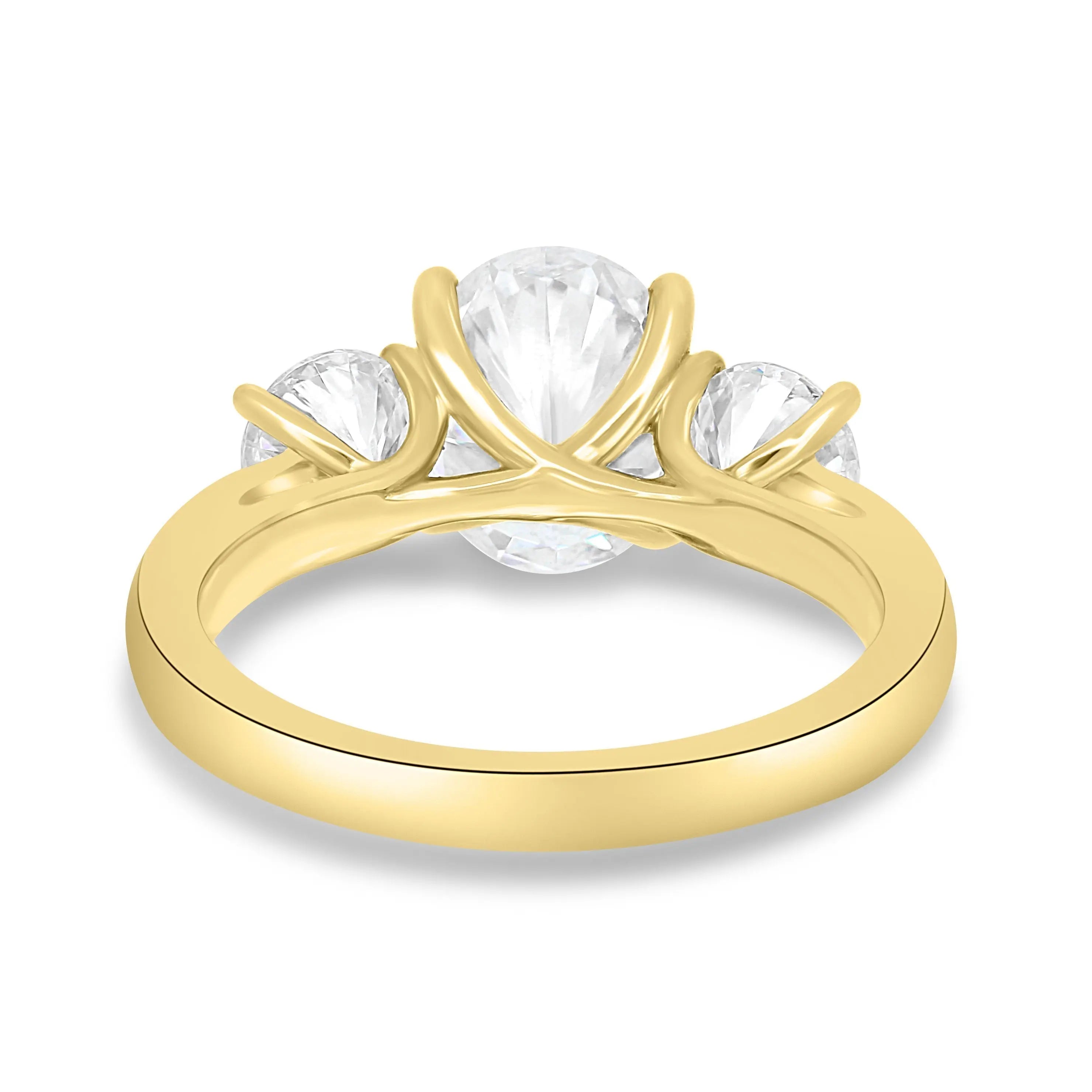 1.50 ct Oval Three Stone D-VVS Lab Grown Diamond Engagement Ring
