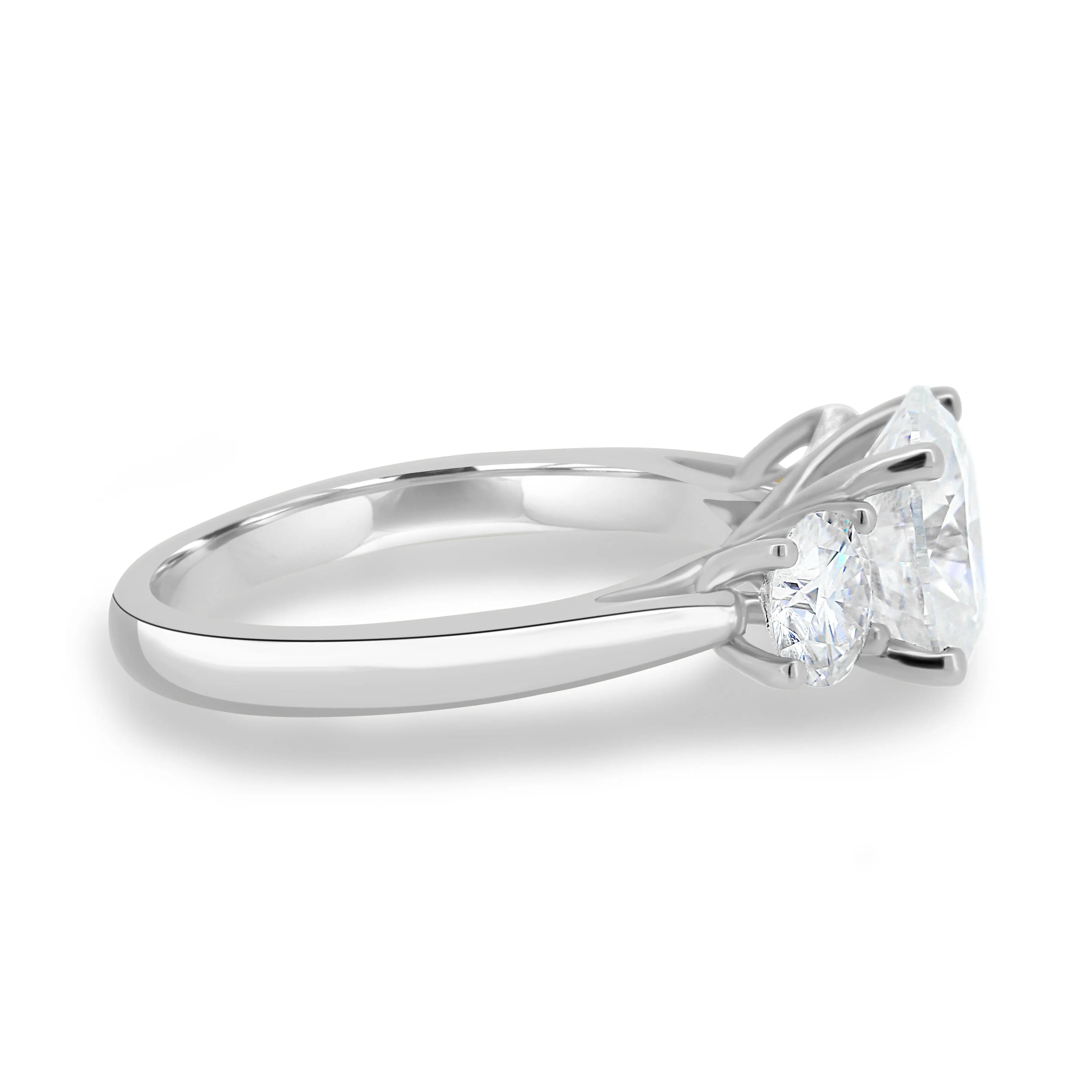1.50 ct Oval Three Stone D-VVS Lab Grown Diamond Engagement Ring