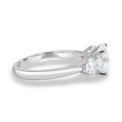 1.50 ct Oval Three Stone D-VVS Lab Grown Diamond Engagement Ring