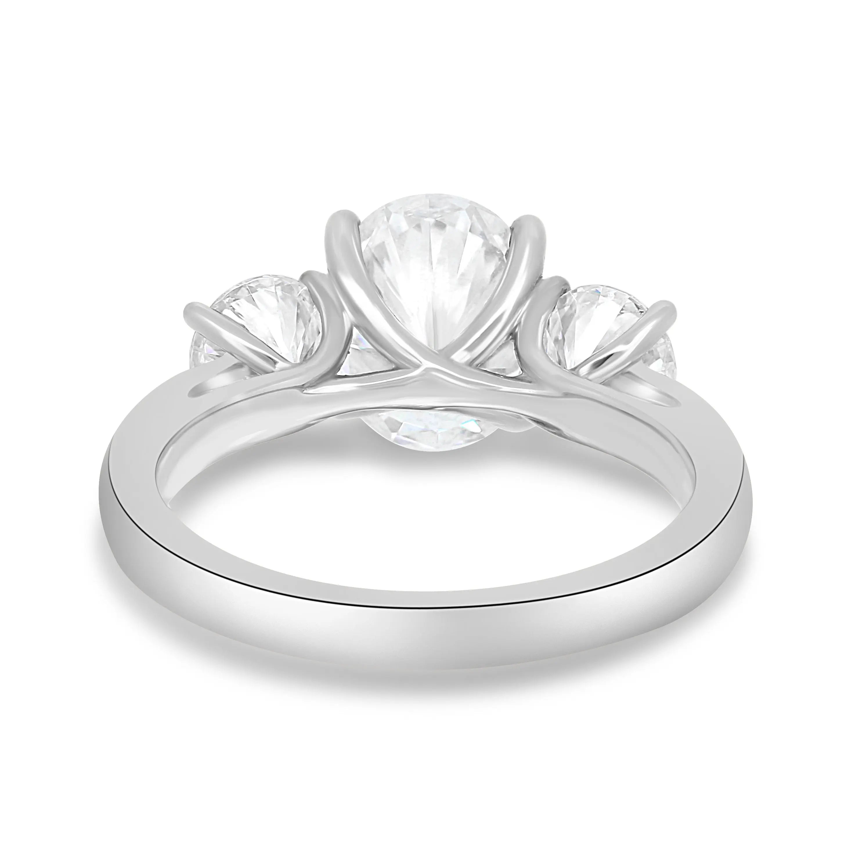 1.50 ct Oval Three Stone D-VVS Lab Grown Diamond Engagement Ring