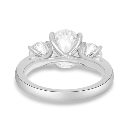 1.50 ct Oval Three Stone D-VVS Lab Grown Diamond Engagement Ring