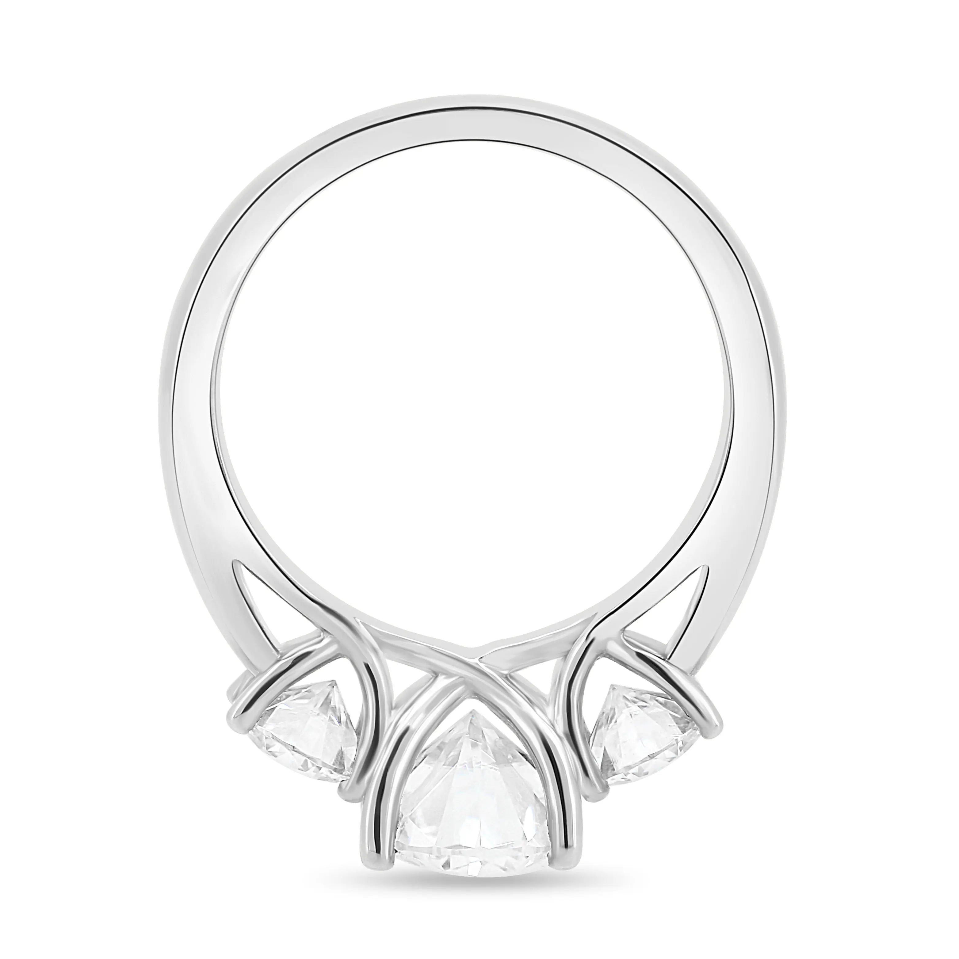 1.50 ct Oval Three Stone D-VVS Lab Grown Diamond Engagement Ring