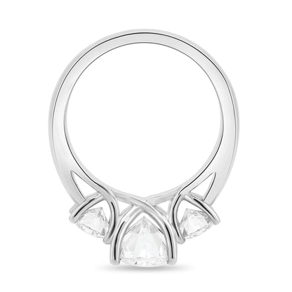1.50 ct Oval Three Stone D-VVS Lab Grown Diamond Engagement Ring