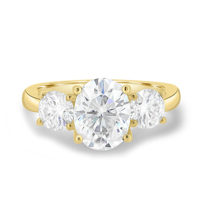1.50 ct Oval Three Stone D-VVS Lab Grown Diamond Engagement Ring