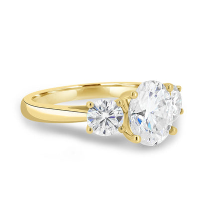 1.50 ct Oval Three Stone D-VVS Lab Grown Diamond Engagement Ring