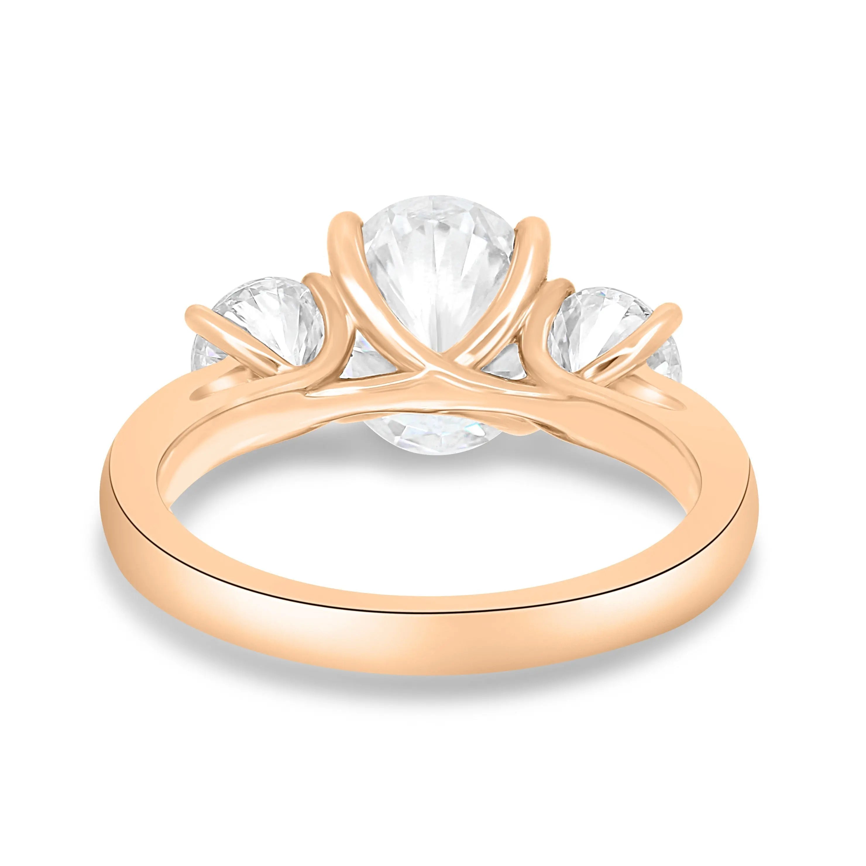 1.50 ct Oval Three Stone D-VVS Lab Grown Diamond Engagement Ring