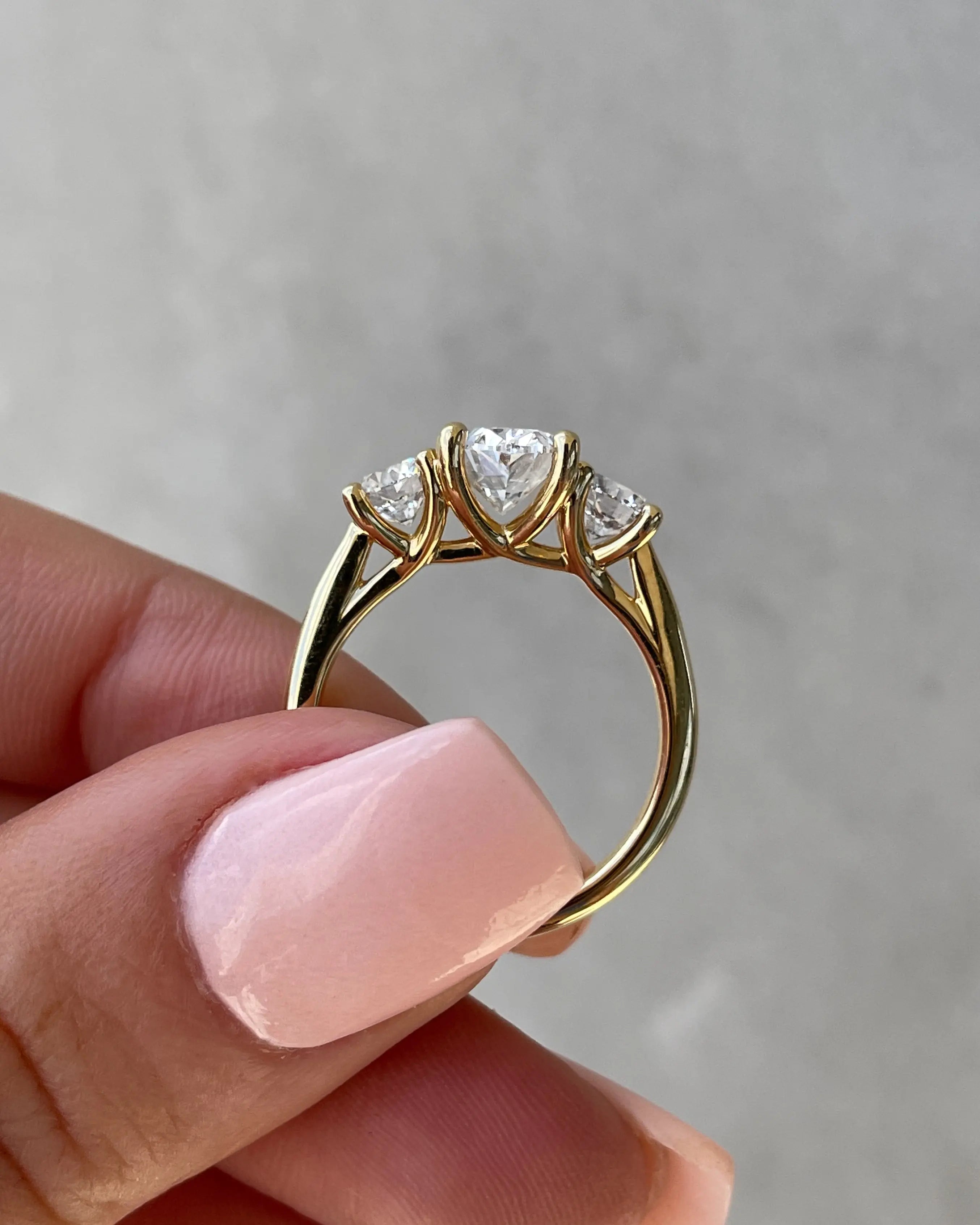 1.50 ct Oval Three Stone D-VVS Lab Grown Diamond Engagement Ring