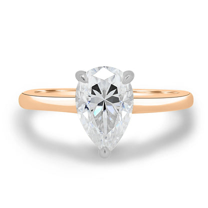 2.0 Ct Pear Solitaire D-VVS Lab Grown Diamond Engagement Ring