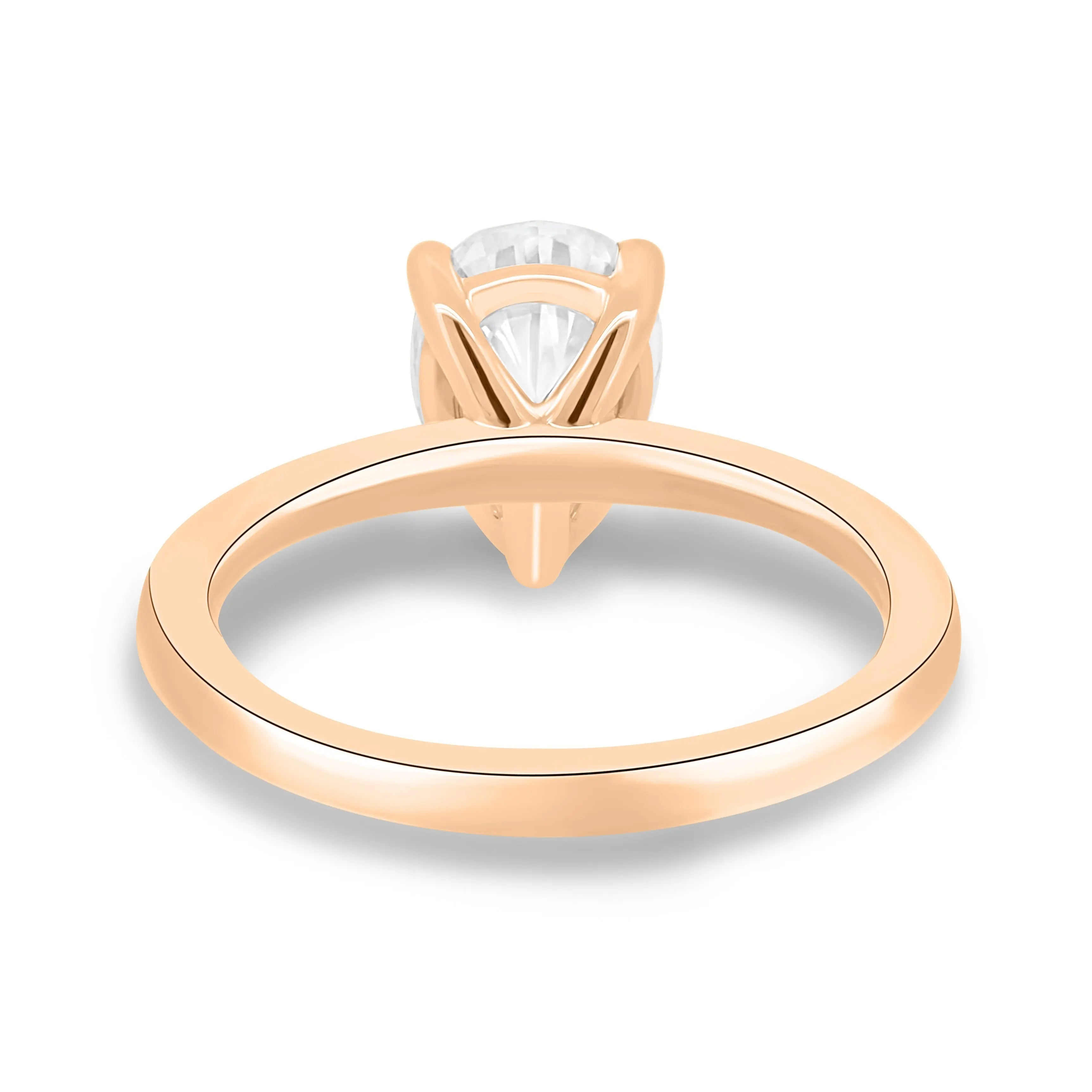 2.0 Ct Pear Solitaire D-VVS Lab Grown Diamond Engagement Ring