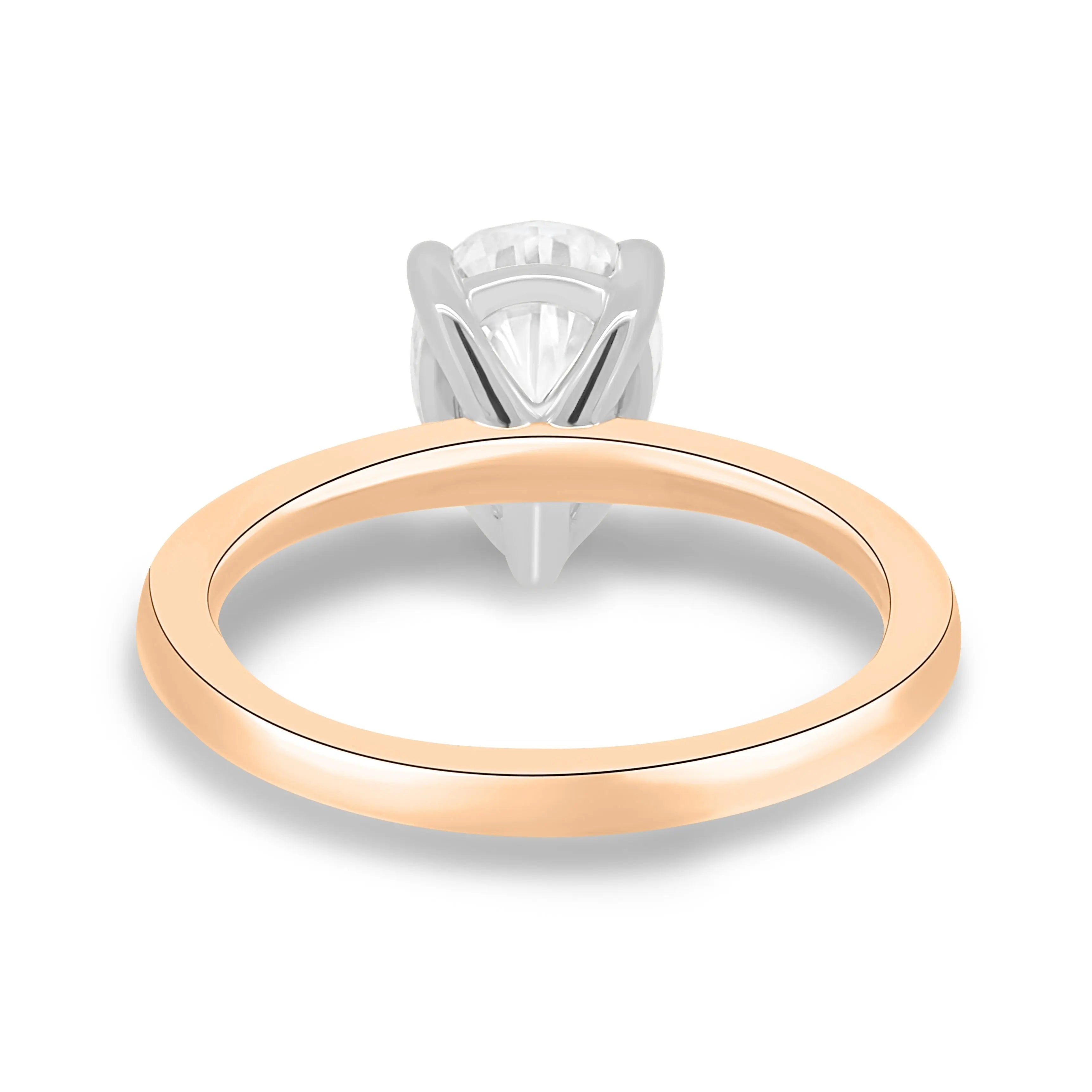 2.0 Ct Pear Solitaire D-VVS Lab Grown Diamond Engagement Ring