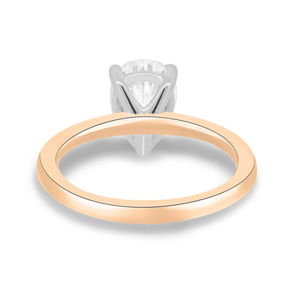 2.0 Ct Pear Solitaire D-VVS Lab Grown Diamond Engagement Ring