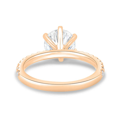 2.0ct Round Cut Pave D-VVS Lab Grown Diamond Engagement Ring