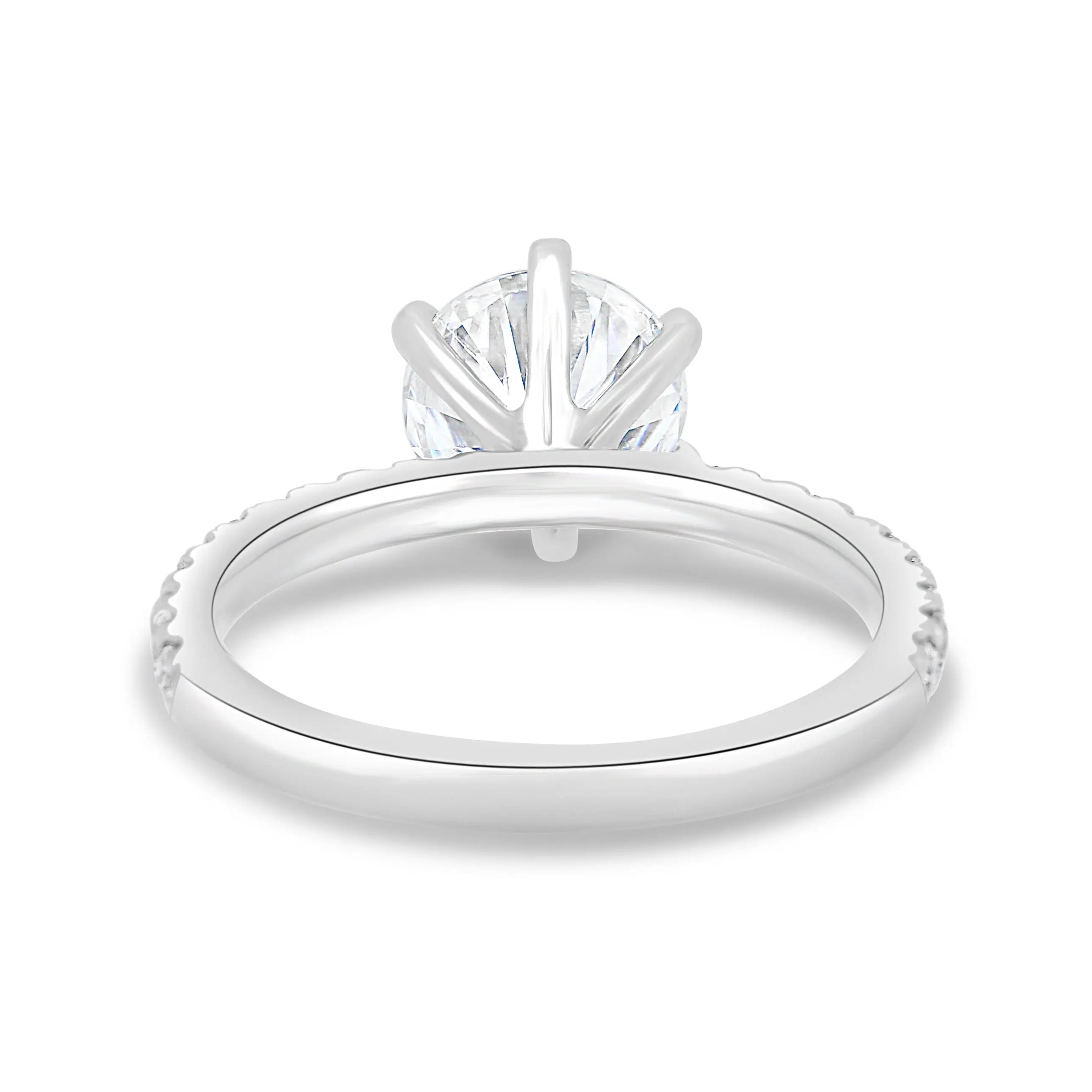 2.0ct Round Cut Pave D-VVS Lab Grown Diamond Engagement Ring