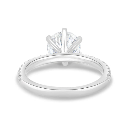 2.0ct Round Cut Pave D-VVS Lab Grown Diamond Engagement Ring