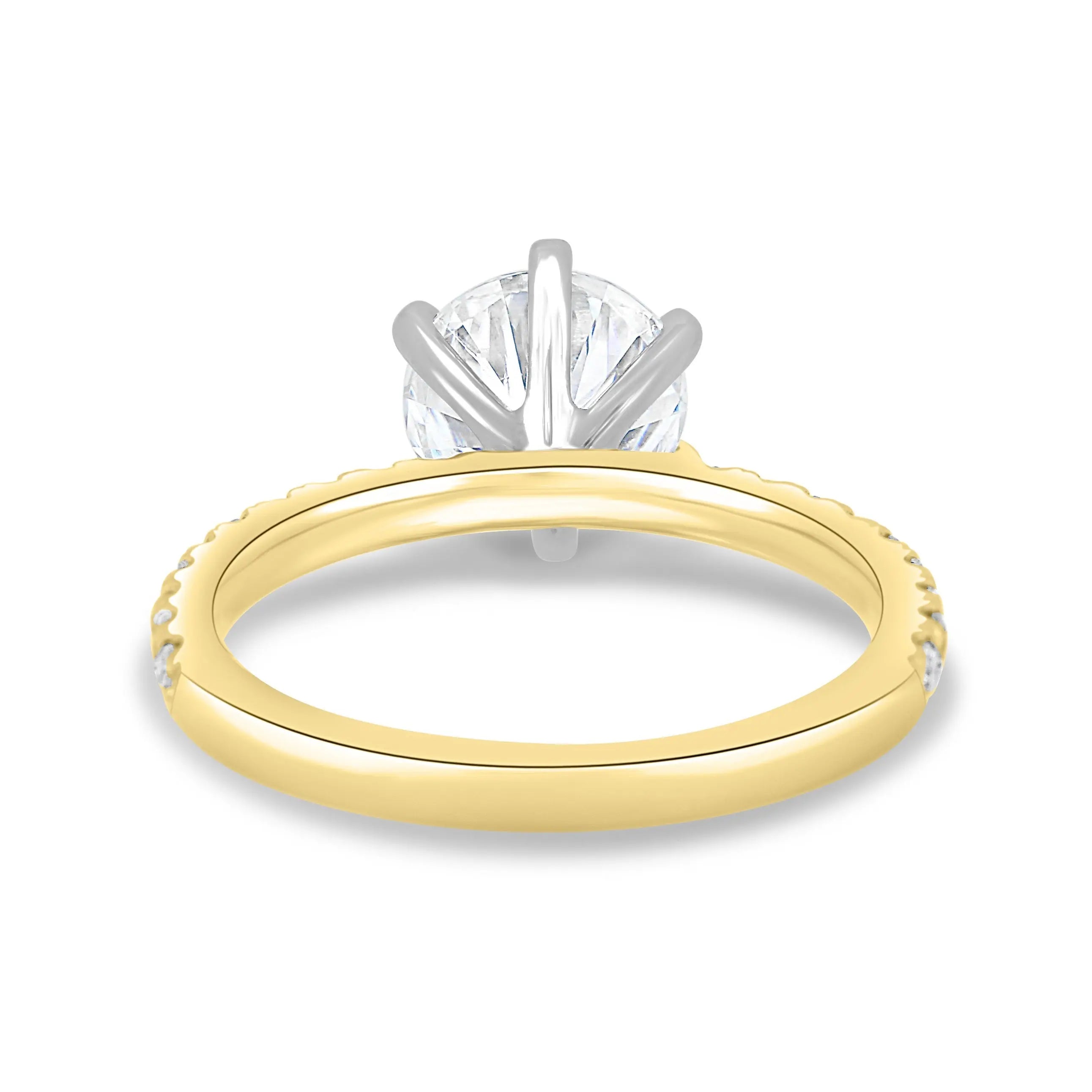 2.0ct Round Cut Pave D-VVS Lab Grown Diamond Engagement Ring