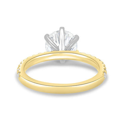 2.0ct Round Cut Pave D-VVS Lab Grown Diamond Engagement Ring