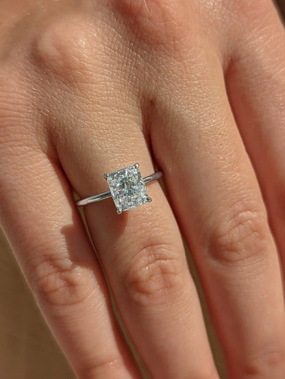 2.0 ct Cushion D- VVS Lab Grown Diamond Solitaire Engagement Ring