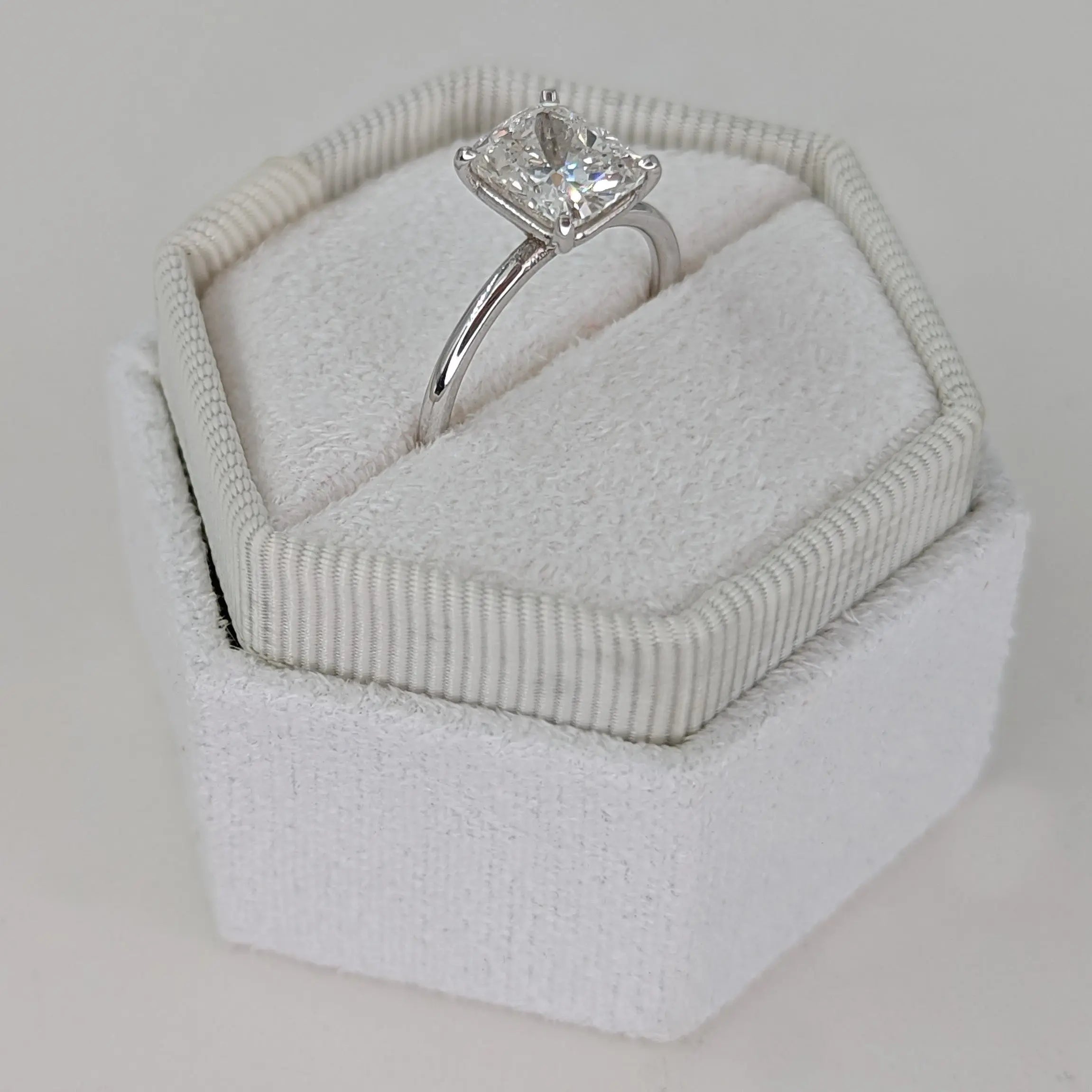 2.0 ct Cushion D- VVS Lab Grown Diamond Solitaire Engagement Ring
