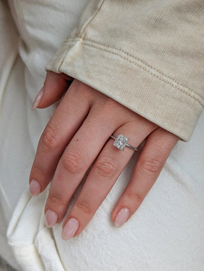 2.0 ct Cushion D- VVS Lab Grown Diamond Solitaire Engagement Ring