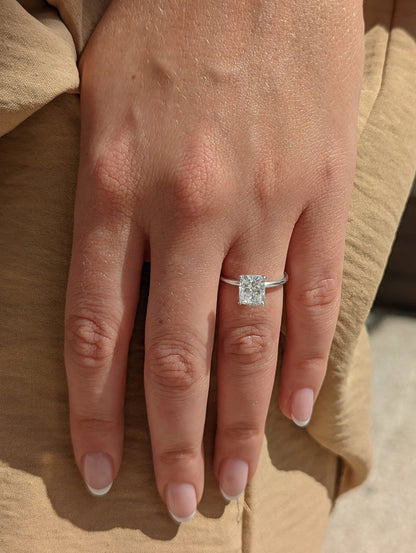 2.0 ct Cushion D- VVS Lab Grown Diamond Solitaire Engagement Ring