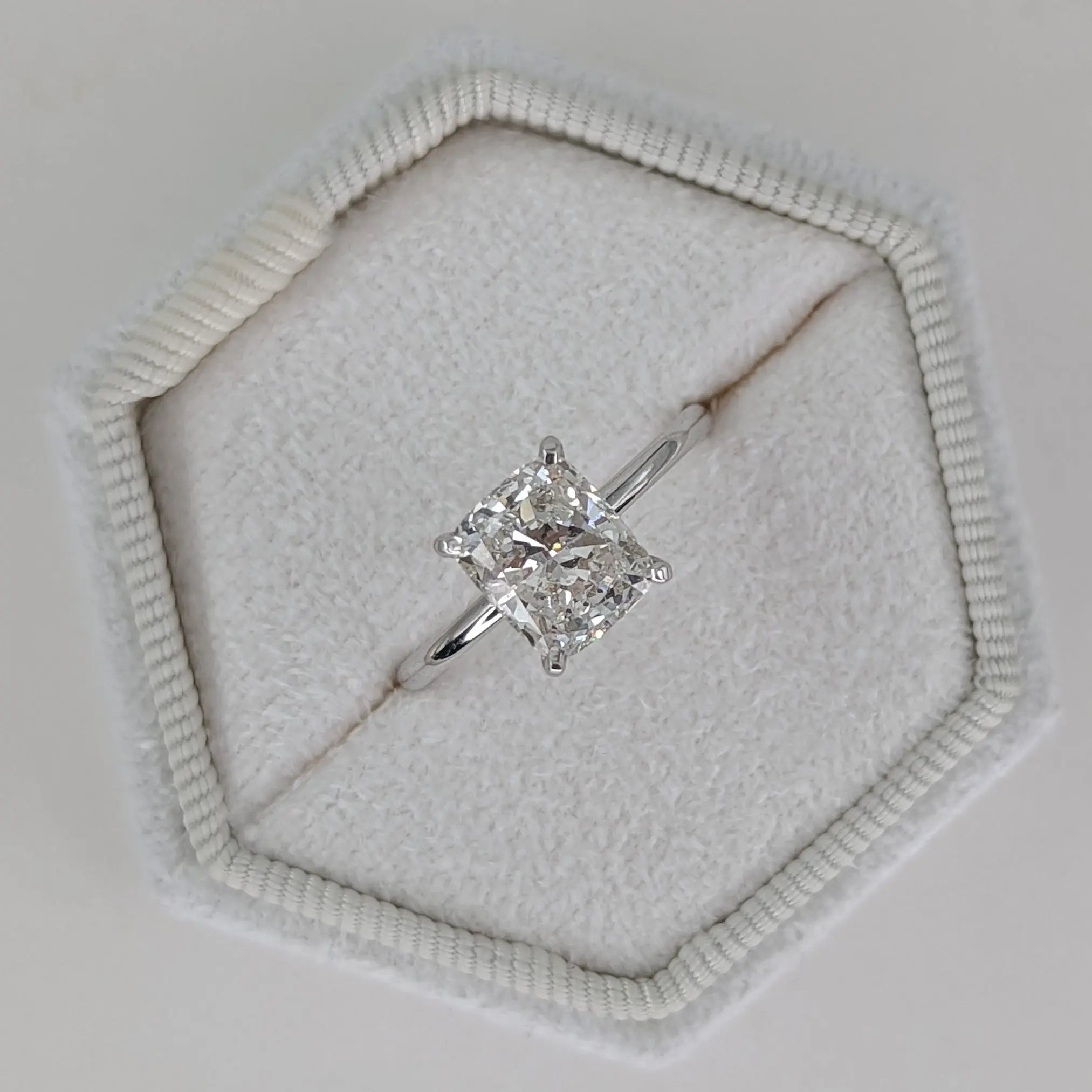2.0 ct Cushion D- VVS Lab Grown Diamond Solitaire Engagement Ring