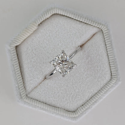 2.0 ct Cushion D- VVS Lab Grown Diamond Solitaire Engagement Ring