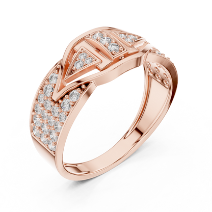 Stylish Men’s Statement Ring with Round-Cut Lab-Grown Diamonds