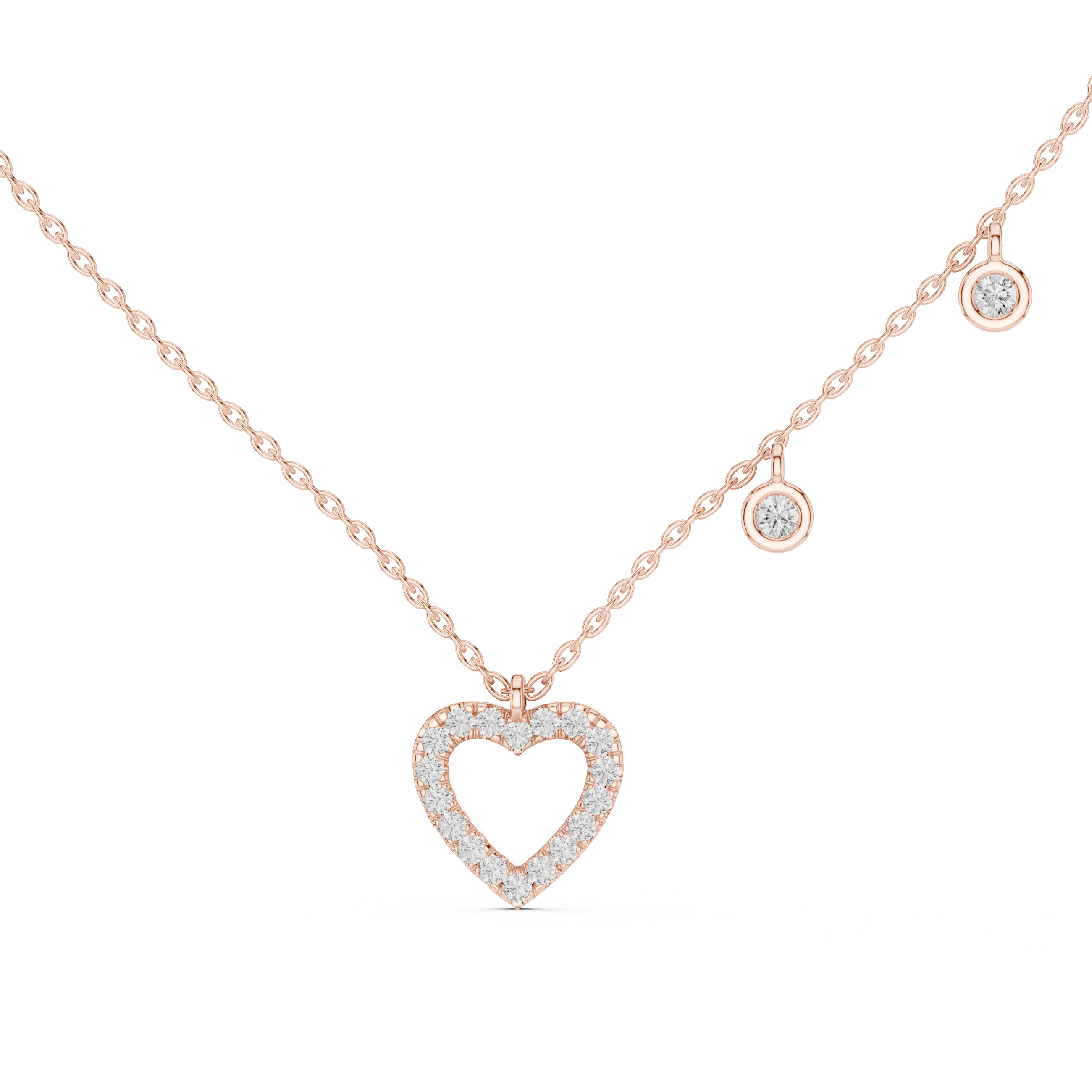 Delicate Heart-Shaped Round-Cut Lab-Grown Diamond Love Symbol Pendant