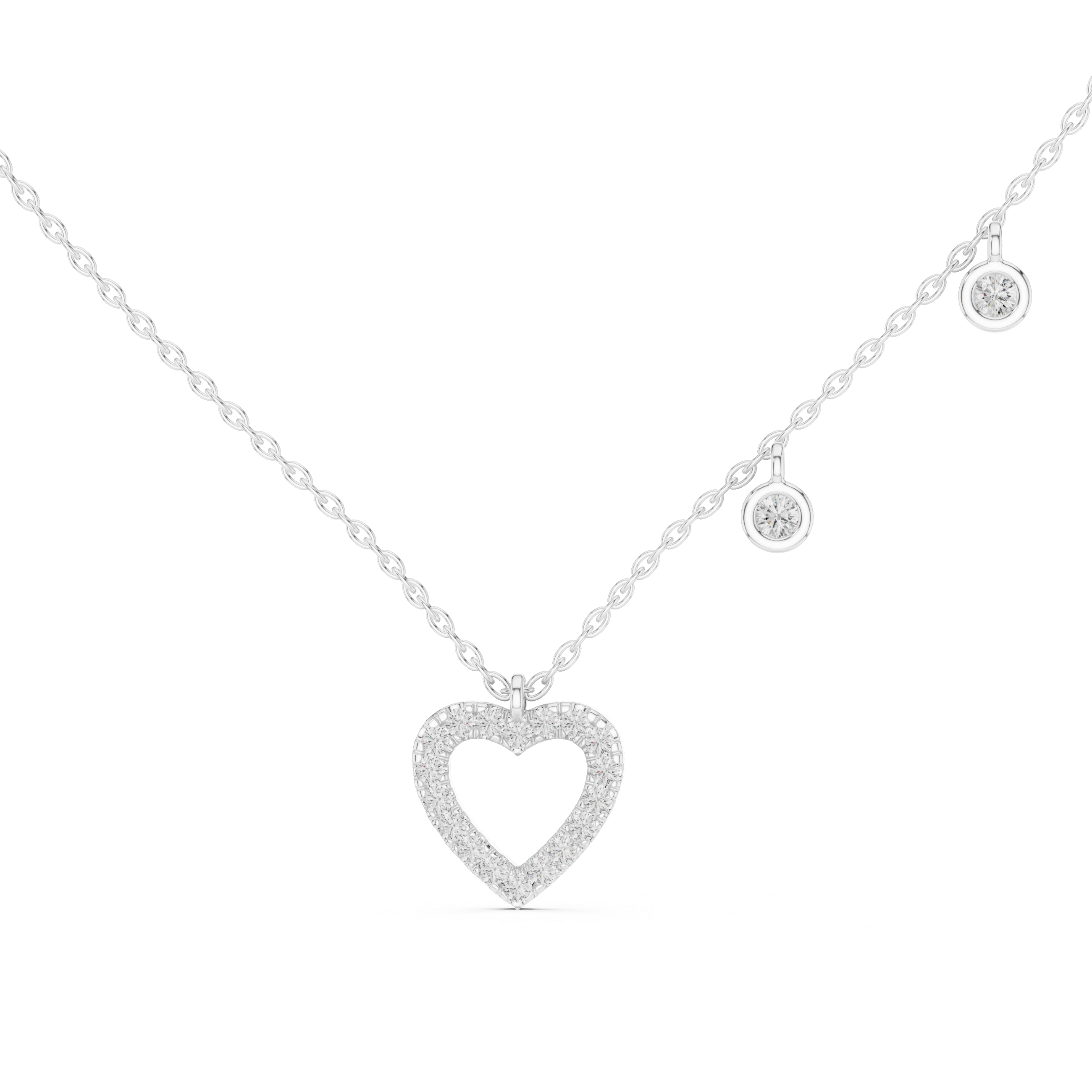 Delicate Heart-Shaped Round-Cut Lab-Grown Diamond Love Symbol Pendant