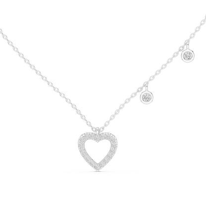 Delicate Heart-Shaped Round-Cut Lab-Grown Diamond Love Symbol Pendant