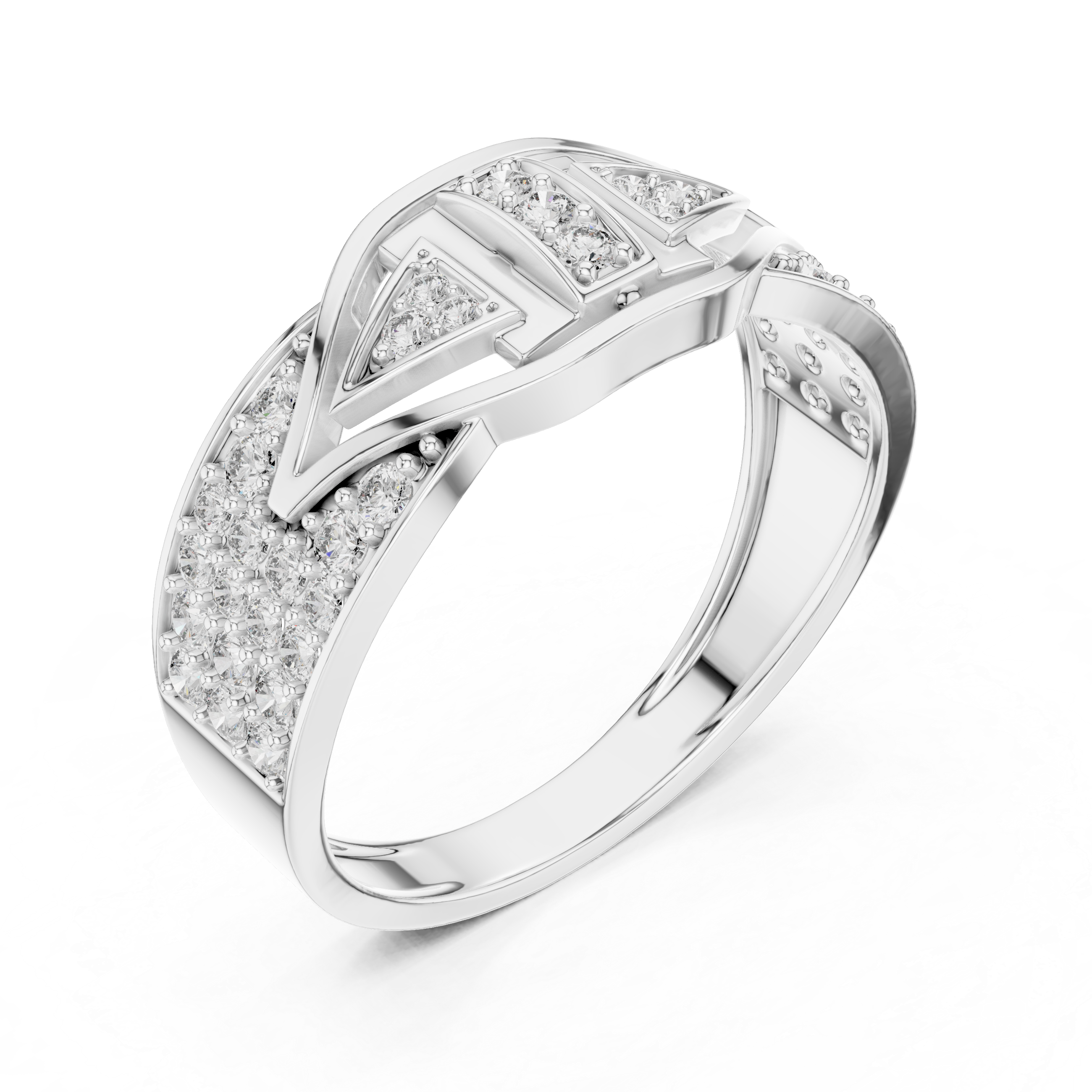 Stylish Men’s Statement Ring with Round-Cut Lab-Grown Diamonds