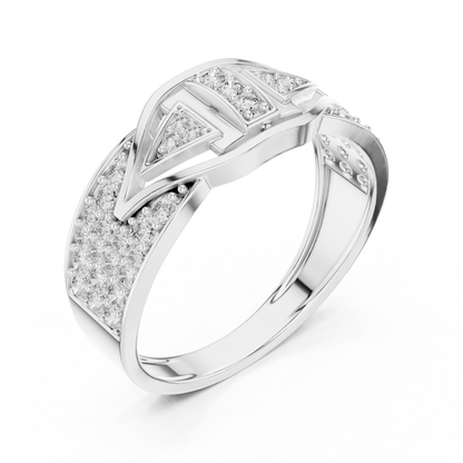 Stylish Men’s Statement Ring with Round-Cut Lab-Grown Diamonds