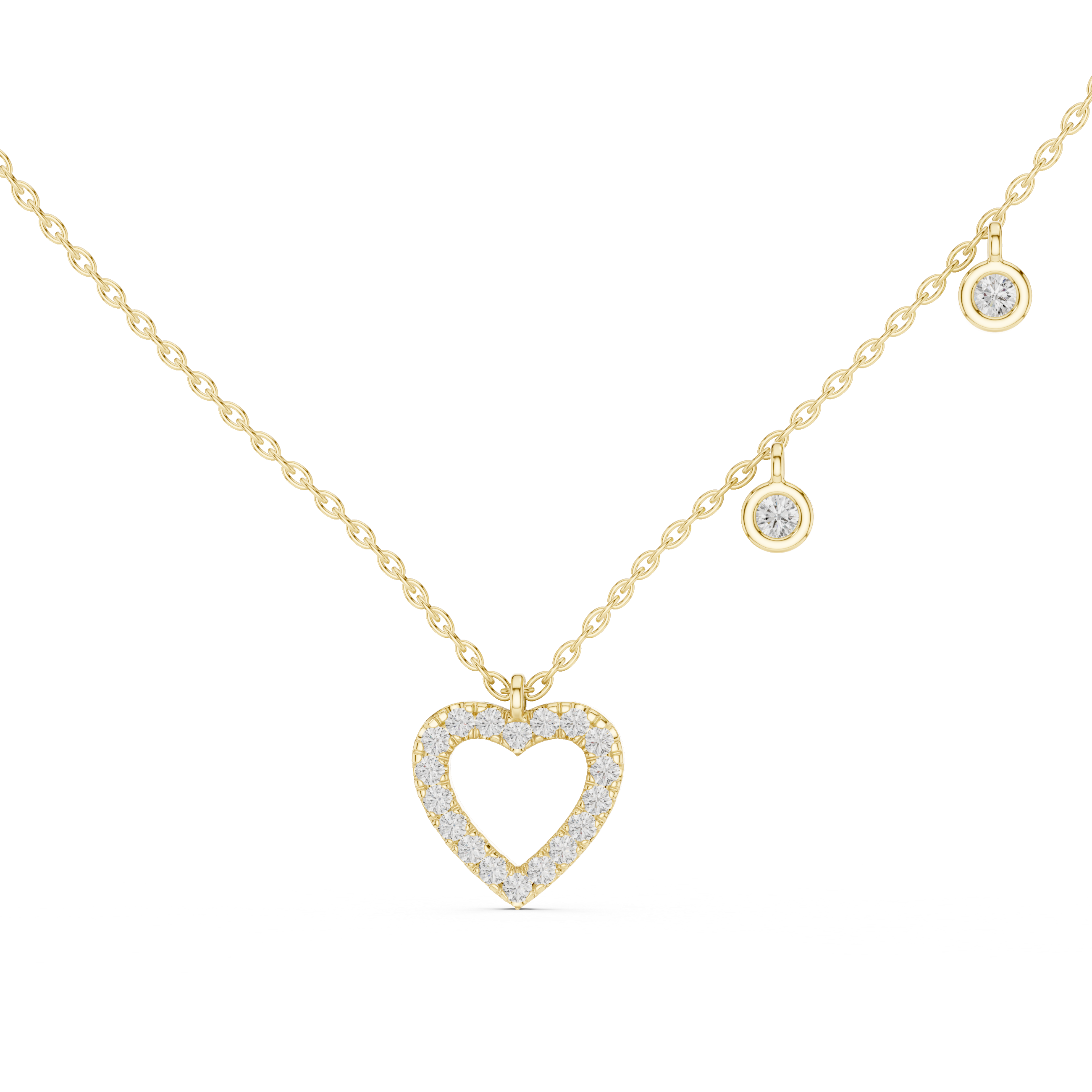 Delicate Heart-Shaped Round-Cut Lab-Grown Diamond Love Symbol Pendant