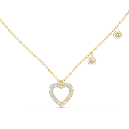 Delicate Heart-Shaped Round-Cut Lab-Grown Diamond Love Symbol Pendant