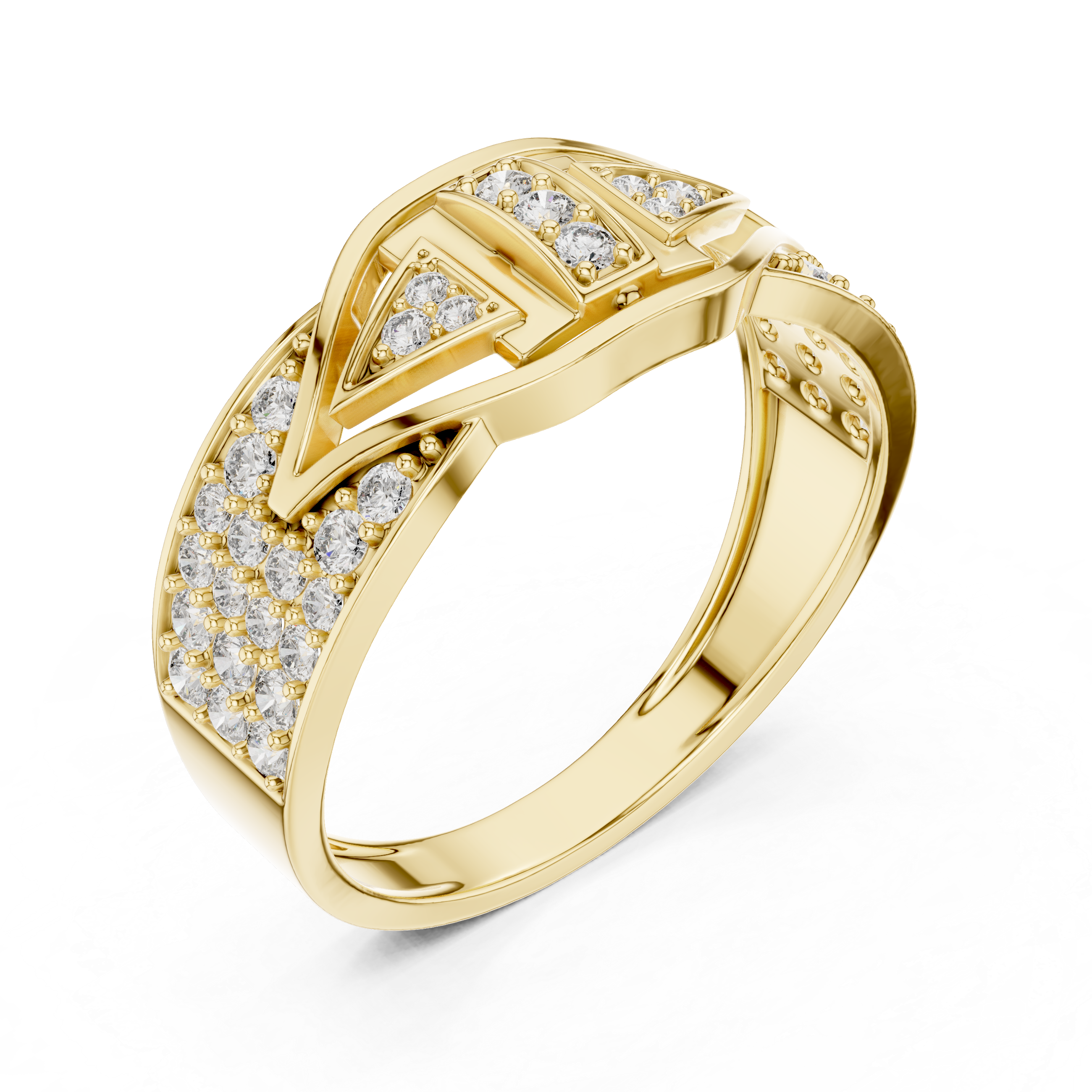 Stylish Men’s Statement Ring with Round-Cut Lab-Grown Diamonds