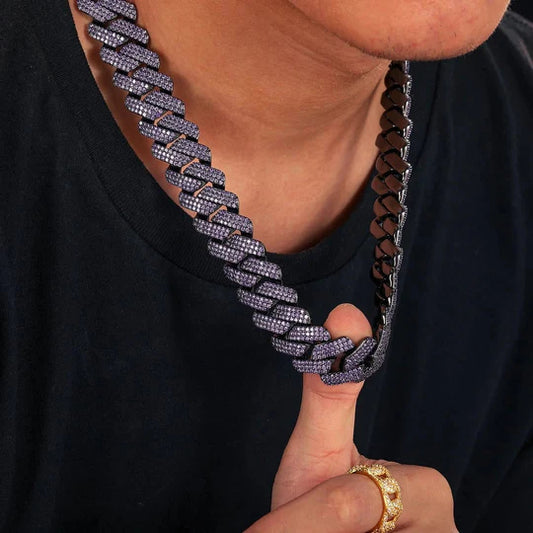 Miami Cuban Link Black Moissanite VVS Diamond Chain