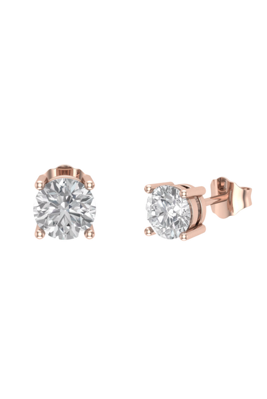 2.0 CT Round VVS Moissanite Diamond Simple Earrings