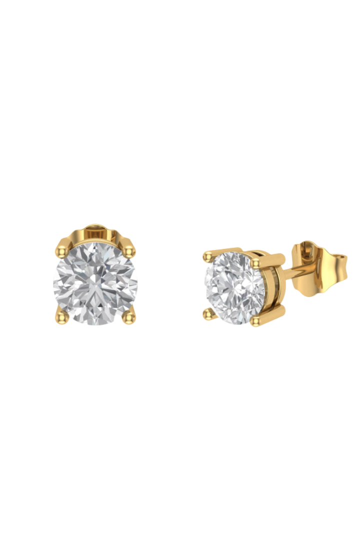 2.0 CT Round VVS Moissanite Diamond Simple Earrings