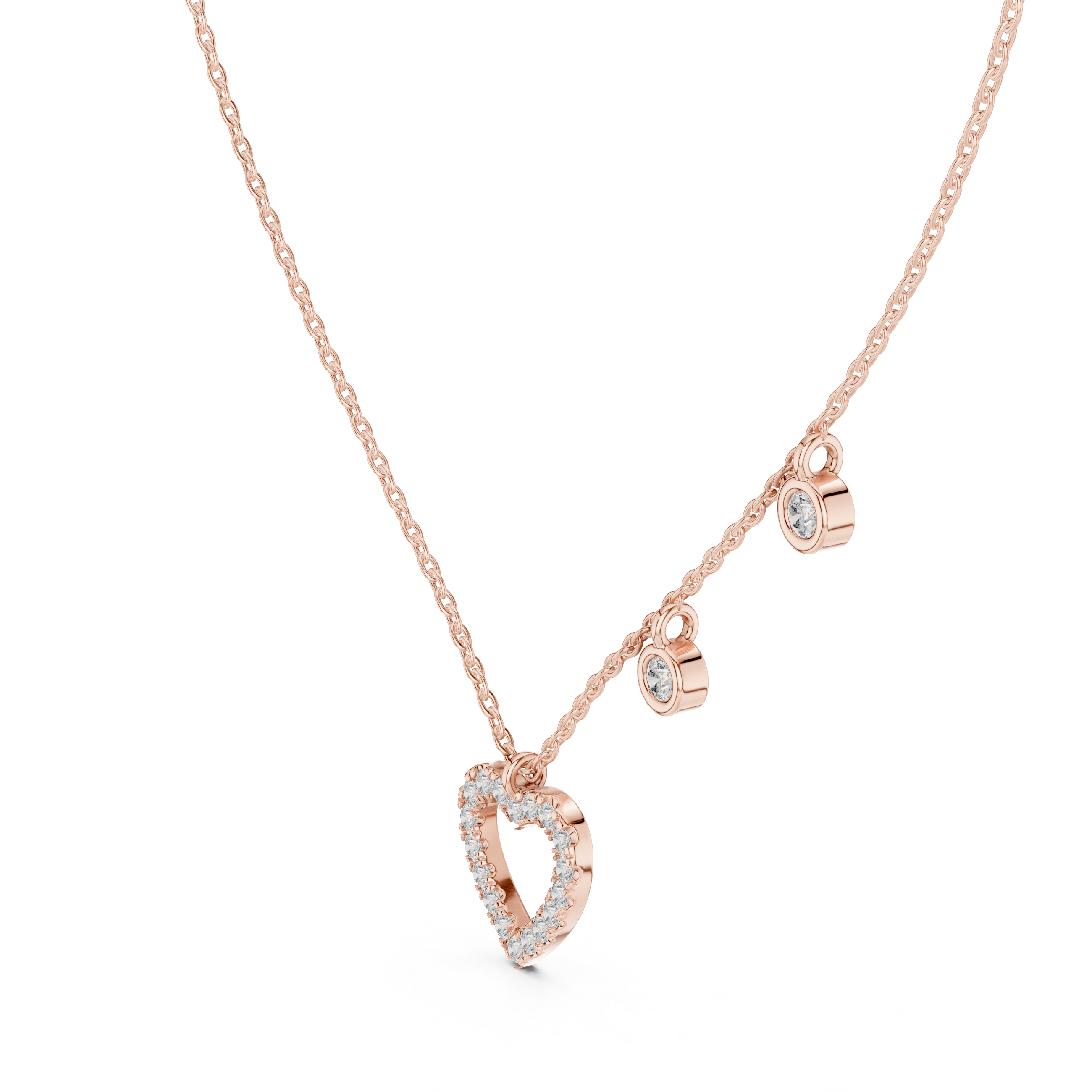 Delicate Heart-Shaped Round-Cut Lab-Grown Diamond Love Symbol Pendant