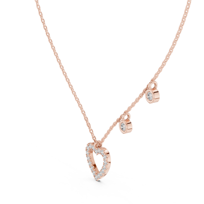 Delicate Heart-Shaped Round-Cut Lab-Grown Diamond Love Symbol Pendant