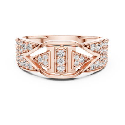 Stylish Men’s Statement Ring with Round-Cut Lab-Grown Diamonds